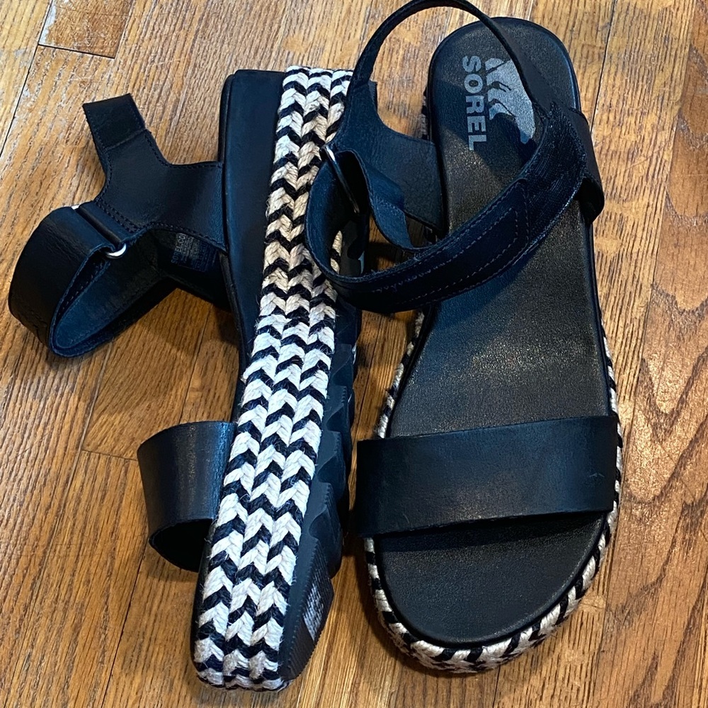 Sorel Cameron Platform Sandals Size 9.5 Black - Picture 10 of 14